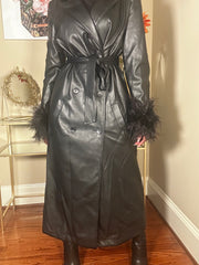 Feather Me Black Coat