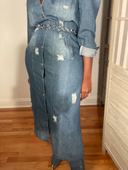 Texas Girl Denim Long Dress Jacket