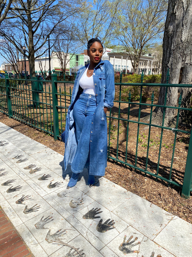 Texas Girl Denim Long Dress Jacket